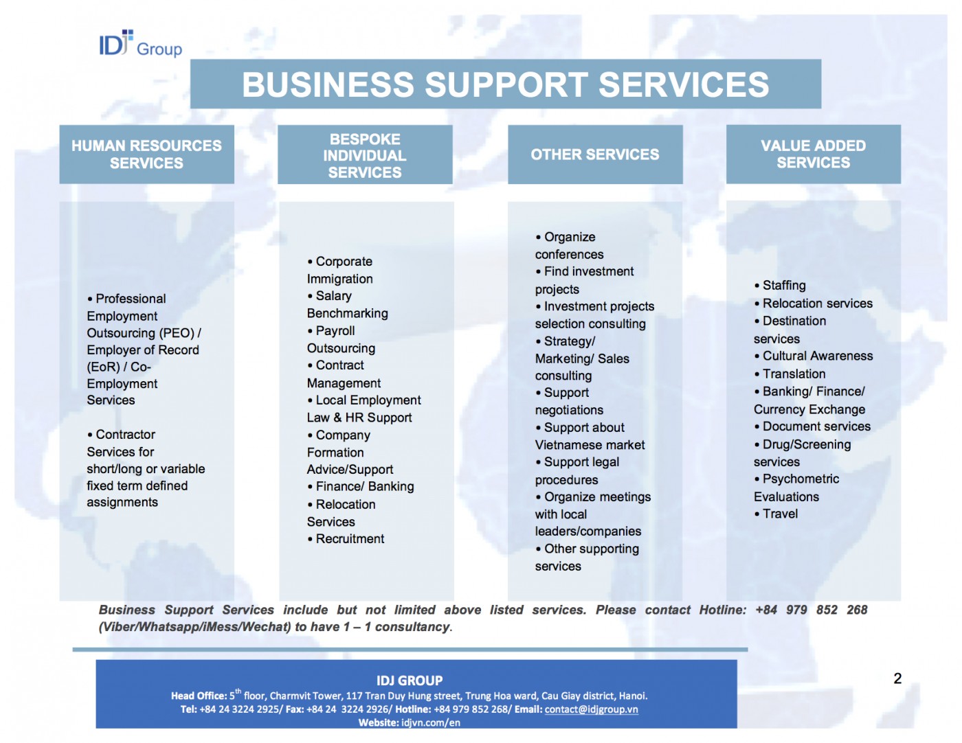 Business Support Services IDJ Group